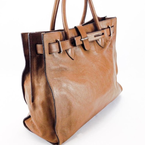 Furla Handbags - Furla mocha “Greta” tote career satchel large